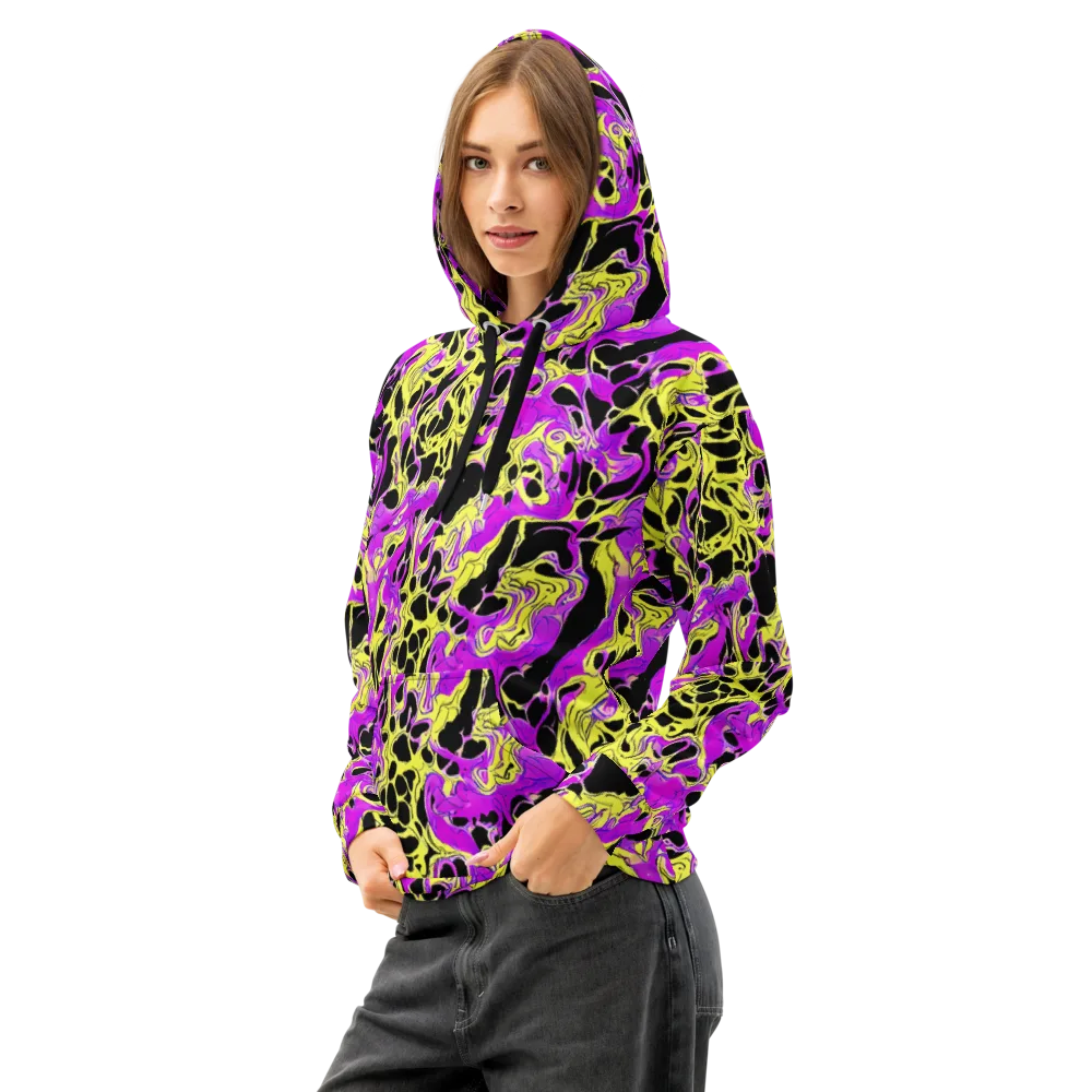 Blacklight Swirl on Cotton Hoodie — Left Front