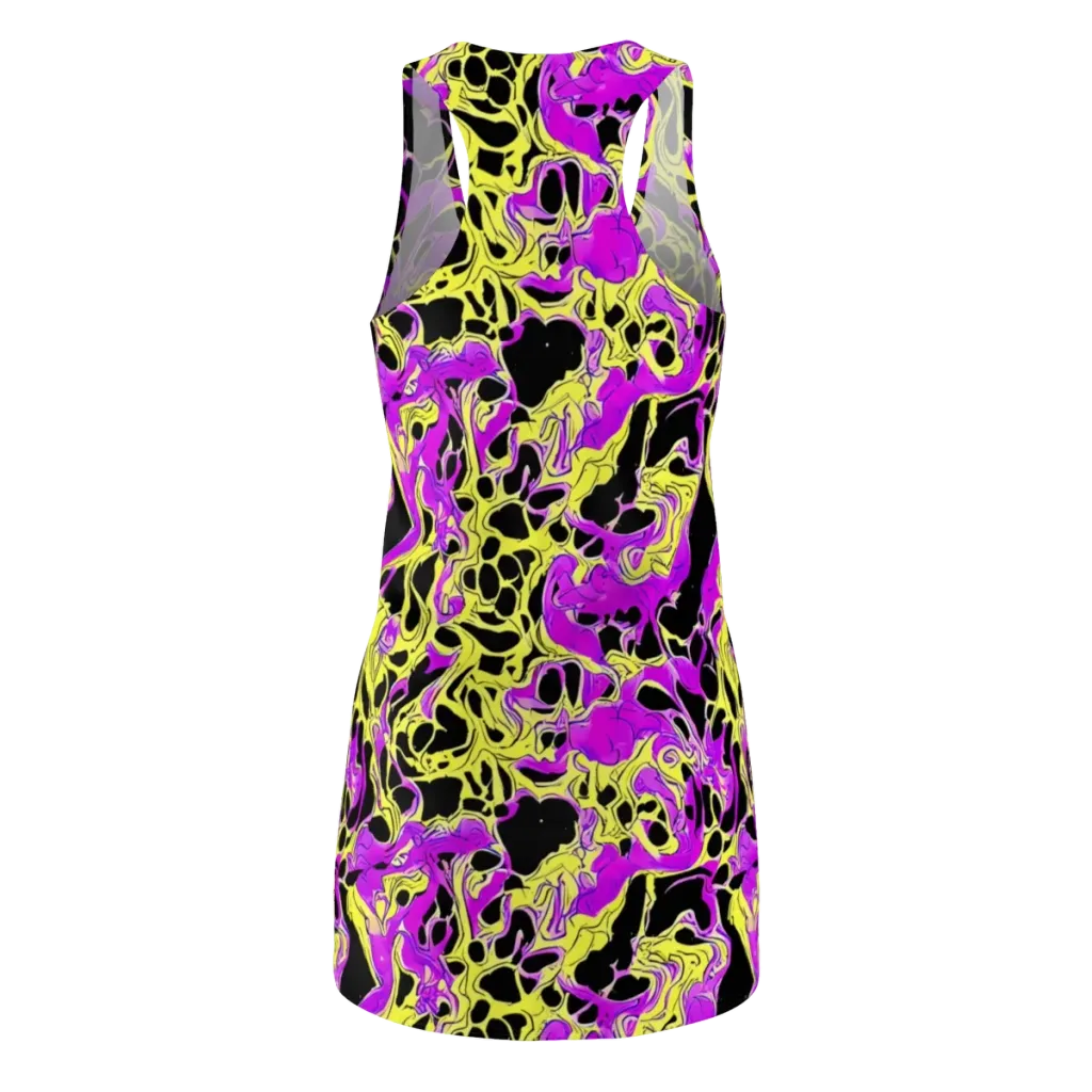 Blacklight Swirl on Racerback Dress — Back