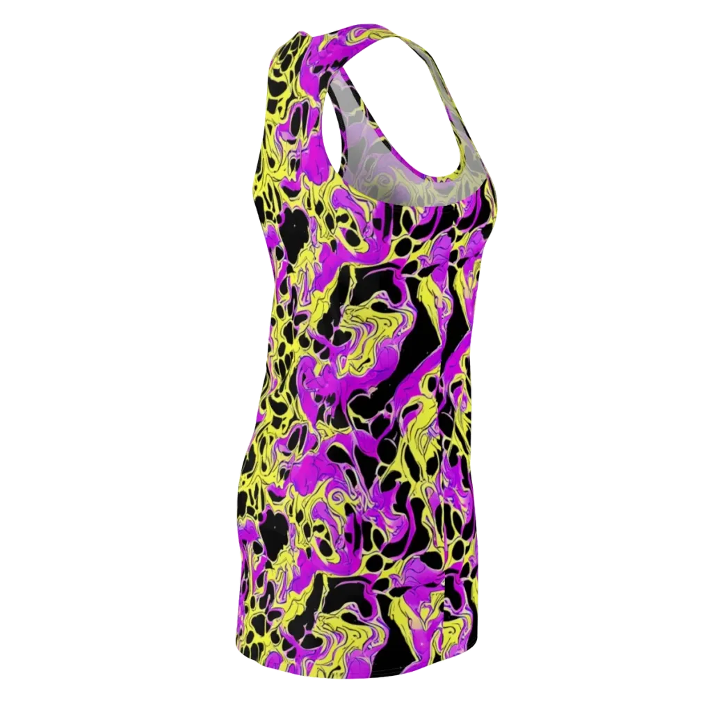 Blacklight Swirl on Racerback Dress — Back Side