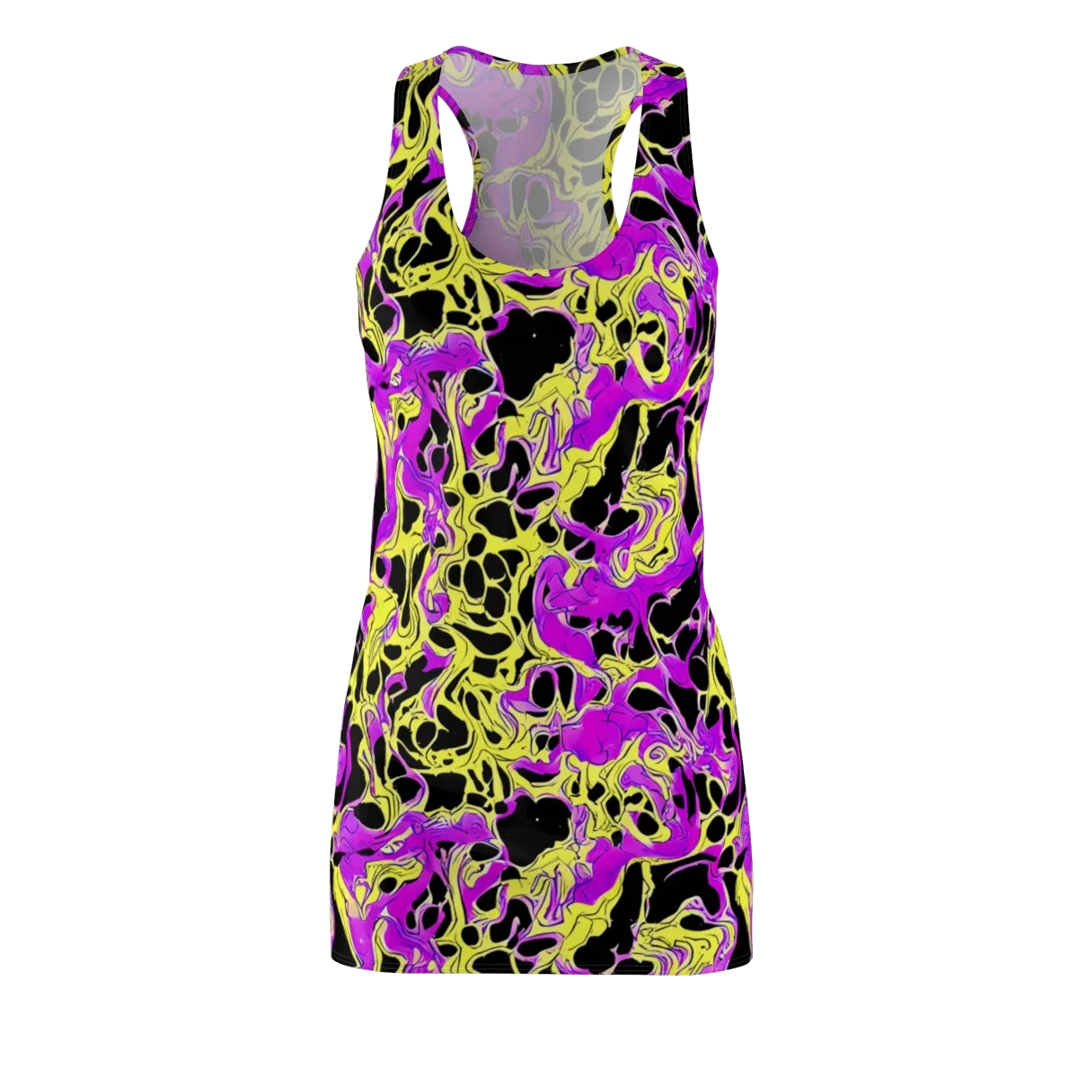 Blacklight Swirl on Racerback Dress — Front
