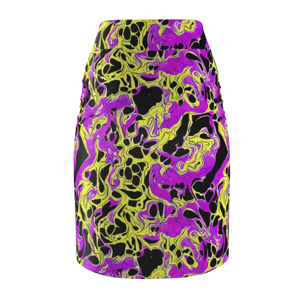 Blacklight Swirl on Pencil Skirt — Back