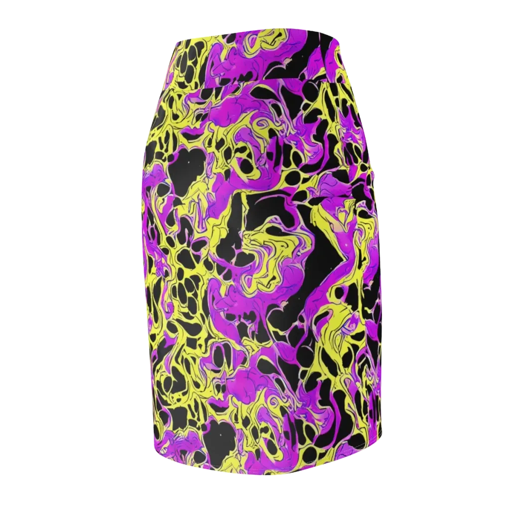 Blacklight Swirl on Pencil Skirt — Back Side