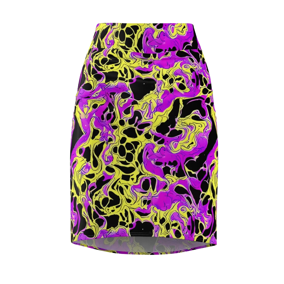 Blacklight Swirl on Pencil Skirt — Front
