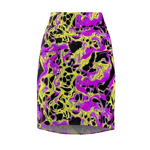 Blacklight Swirl on a Pencil Skirt
