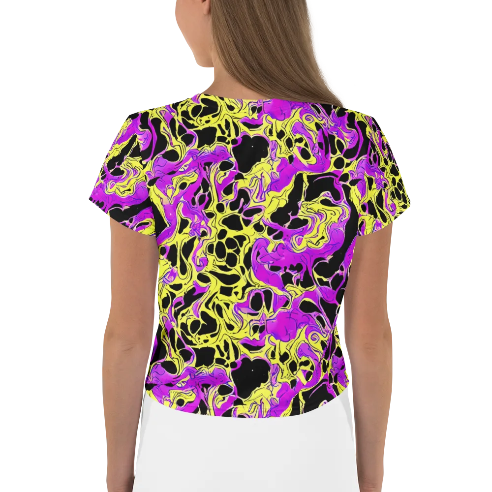 Blacklight Swirl on Crop Tee — Back