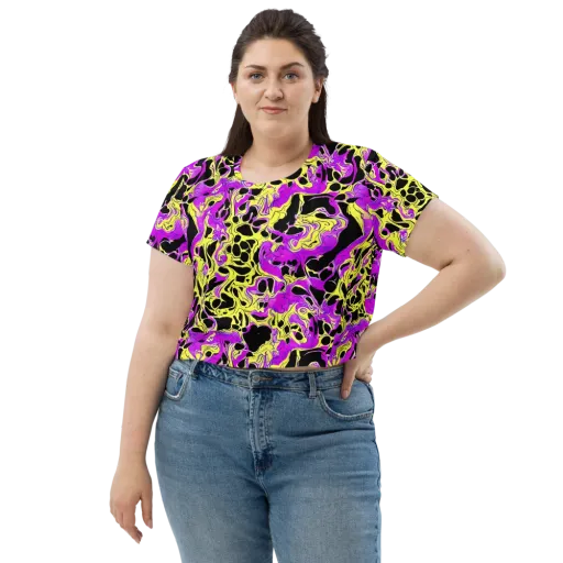 Blacklight Swirl on a Crop Tee