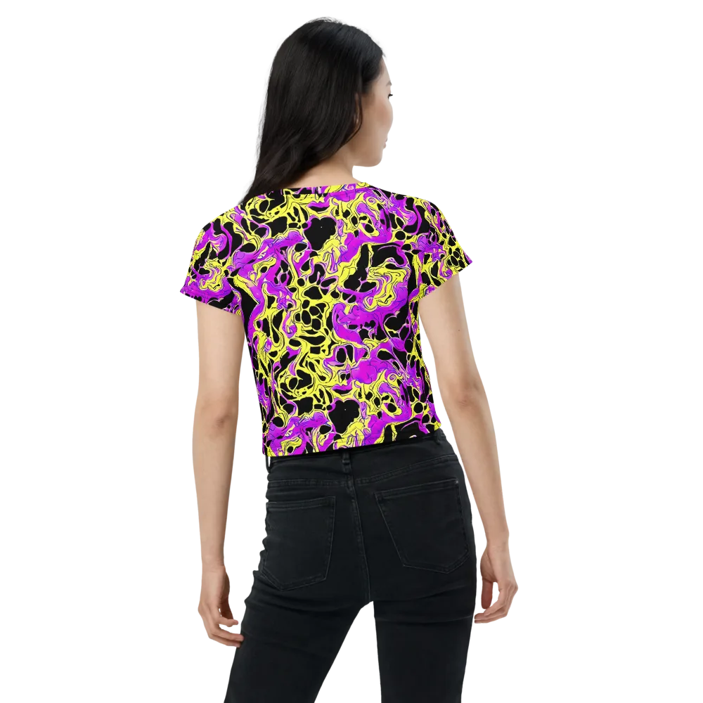 Blacklight Swirl on Crop Tee — Back