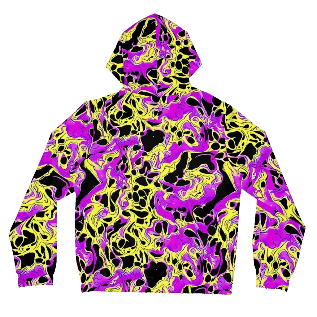 Blacklight Swirl on Women's Full-Zip Hoodie — Back