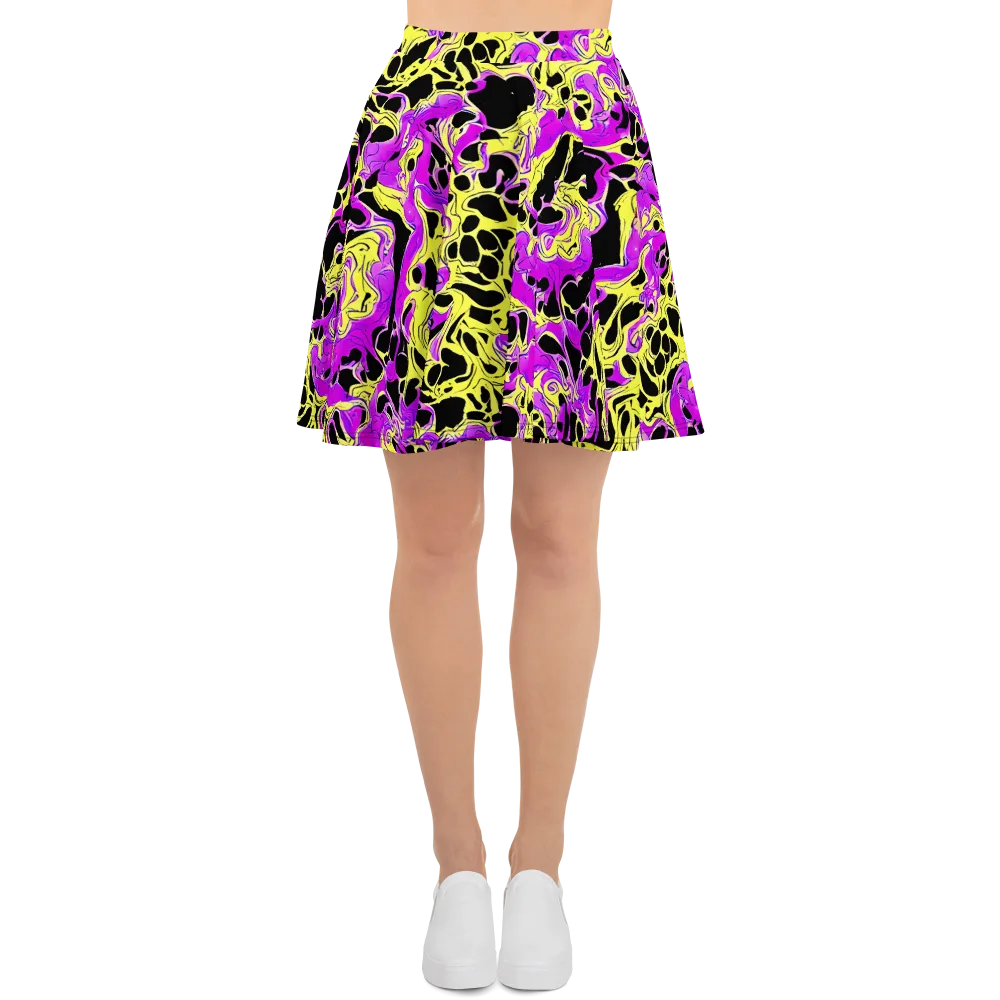 Blacklight Swirl on Skater Skirt — Front