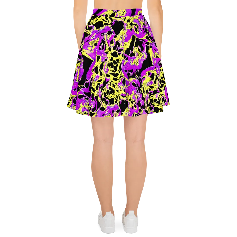 Blacklight Swirl on Skater Skirt — Back