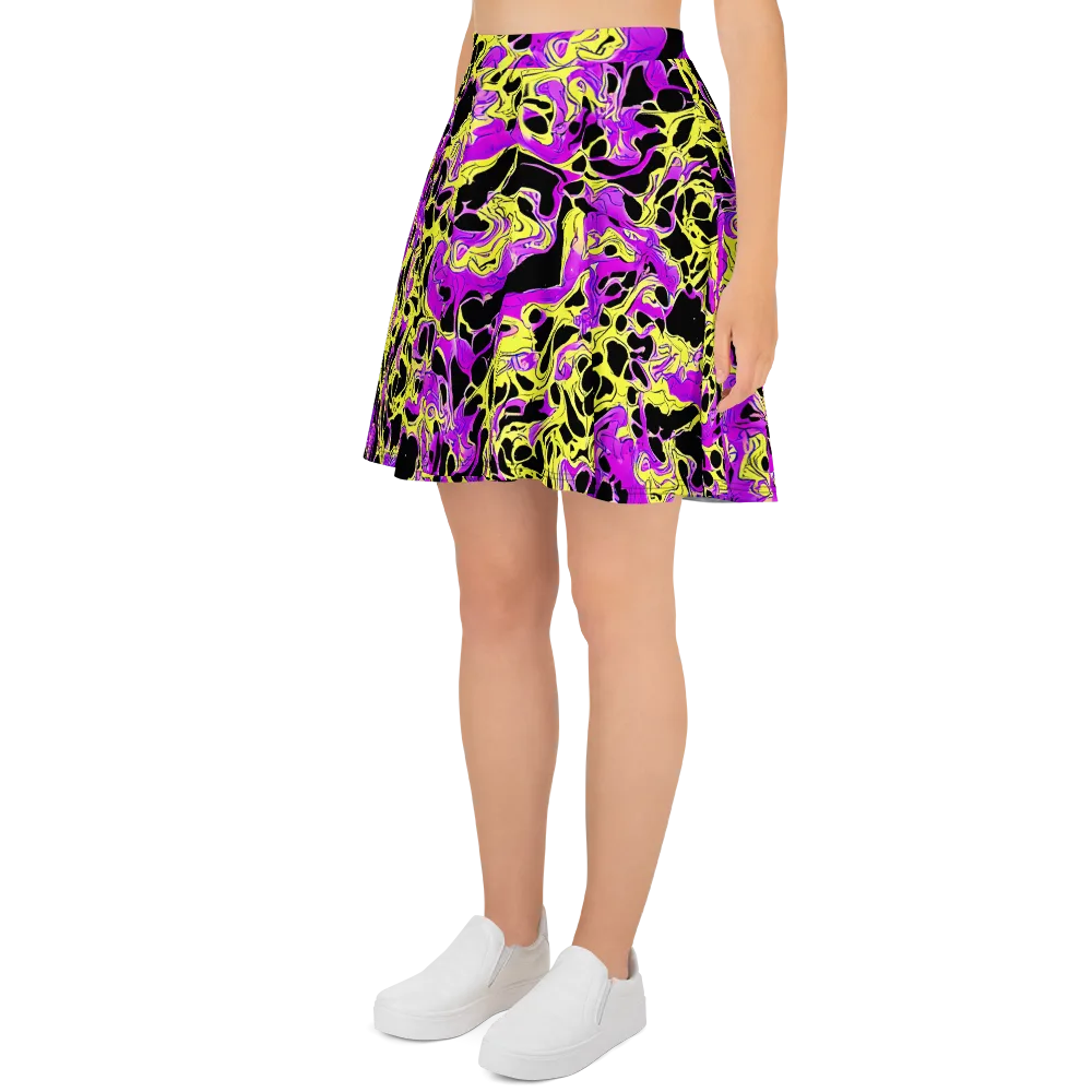 Blacklight Swirl on Skater Skirt — Left
