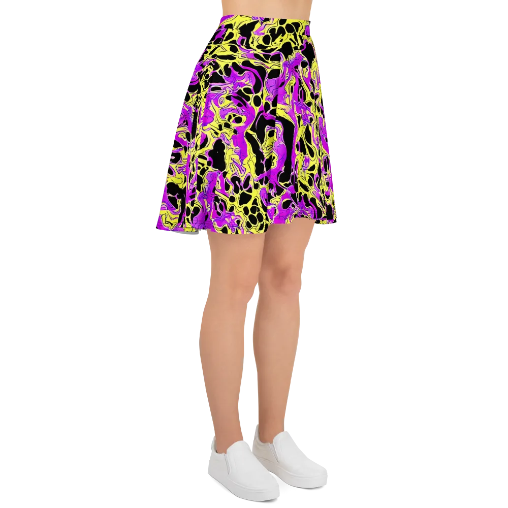 Blacklight Swirl on Skater Skirt — Right