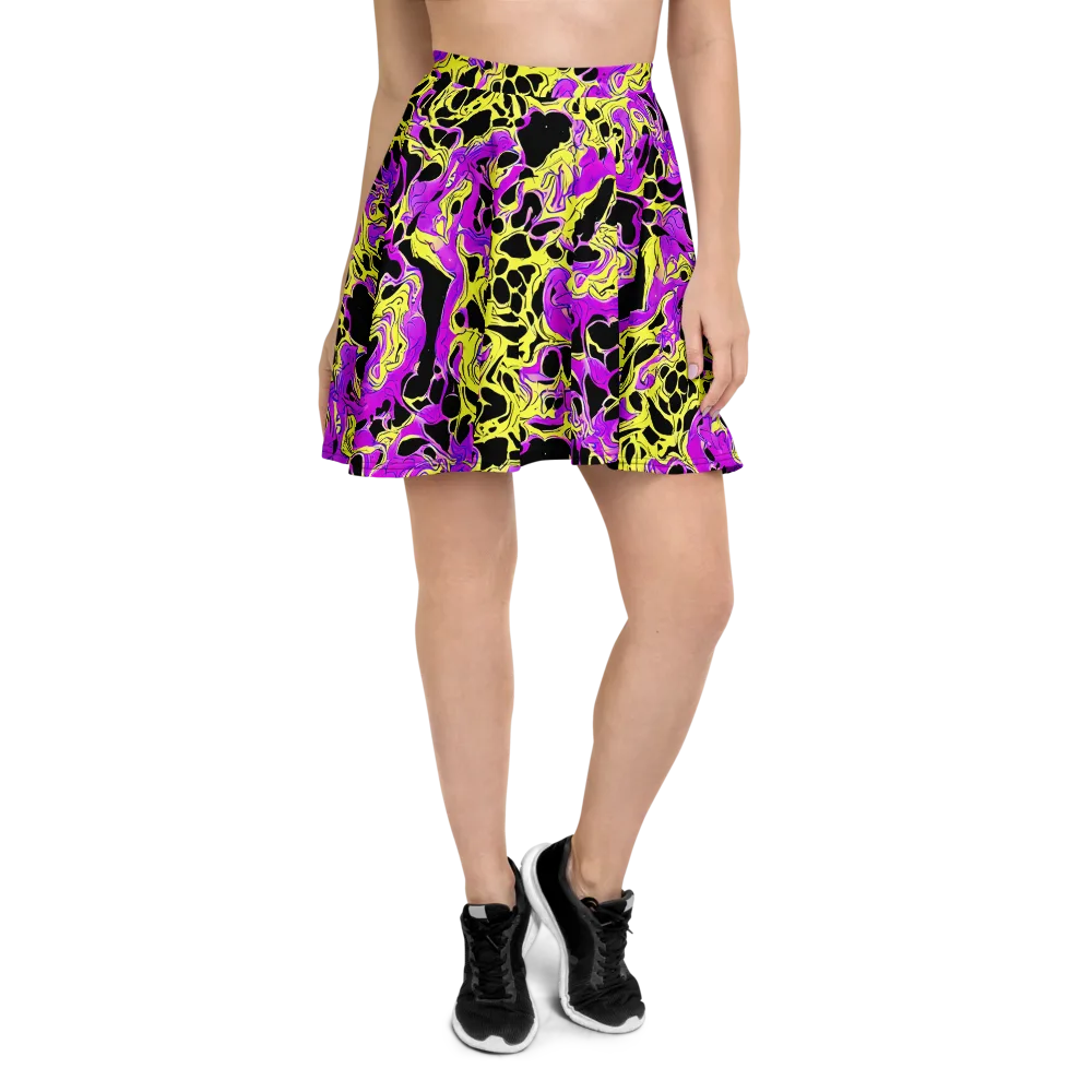 Blacklight Swirl on Skater Skirt — Front
