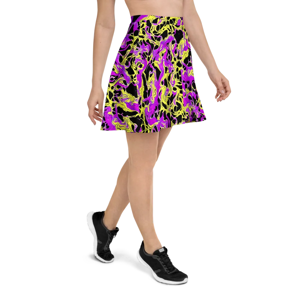 Blacklight Swirl on Skater Skirt — Right