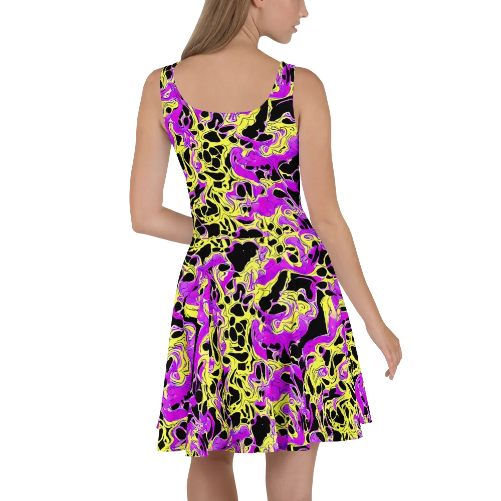 Blacklight Swirl on Skater Dress — Back