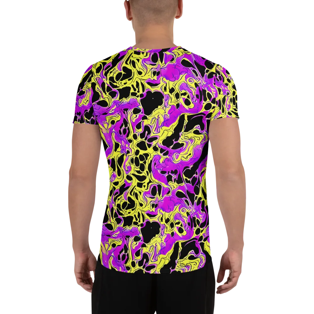 Blacklight Swirl on Men's Athletic T-Shirt — Back