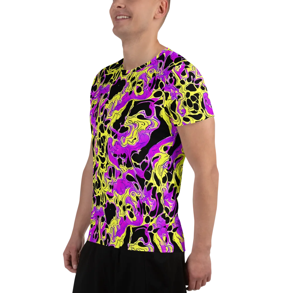Blacklight Swirl on Men's Athletic T-Shirt — Left