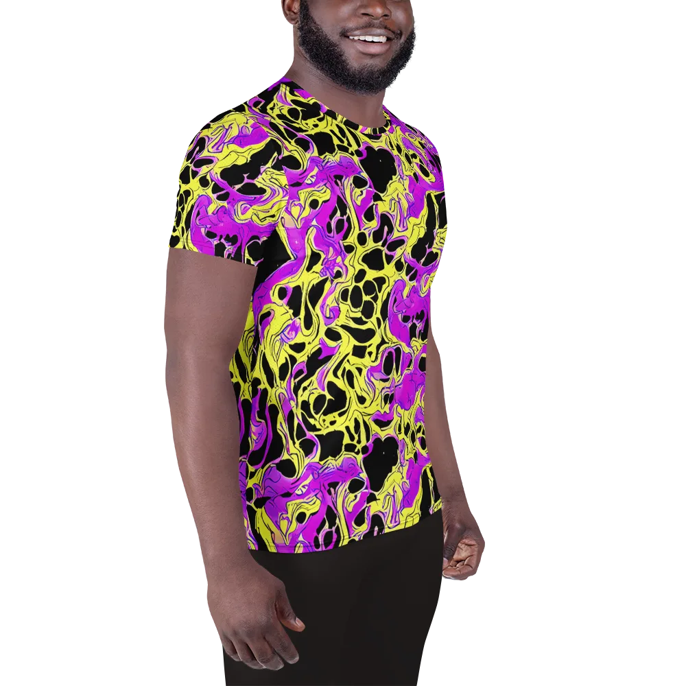 Blacklight Swirl on Men's Athletic T-Shirt — Right
