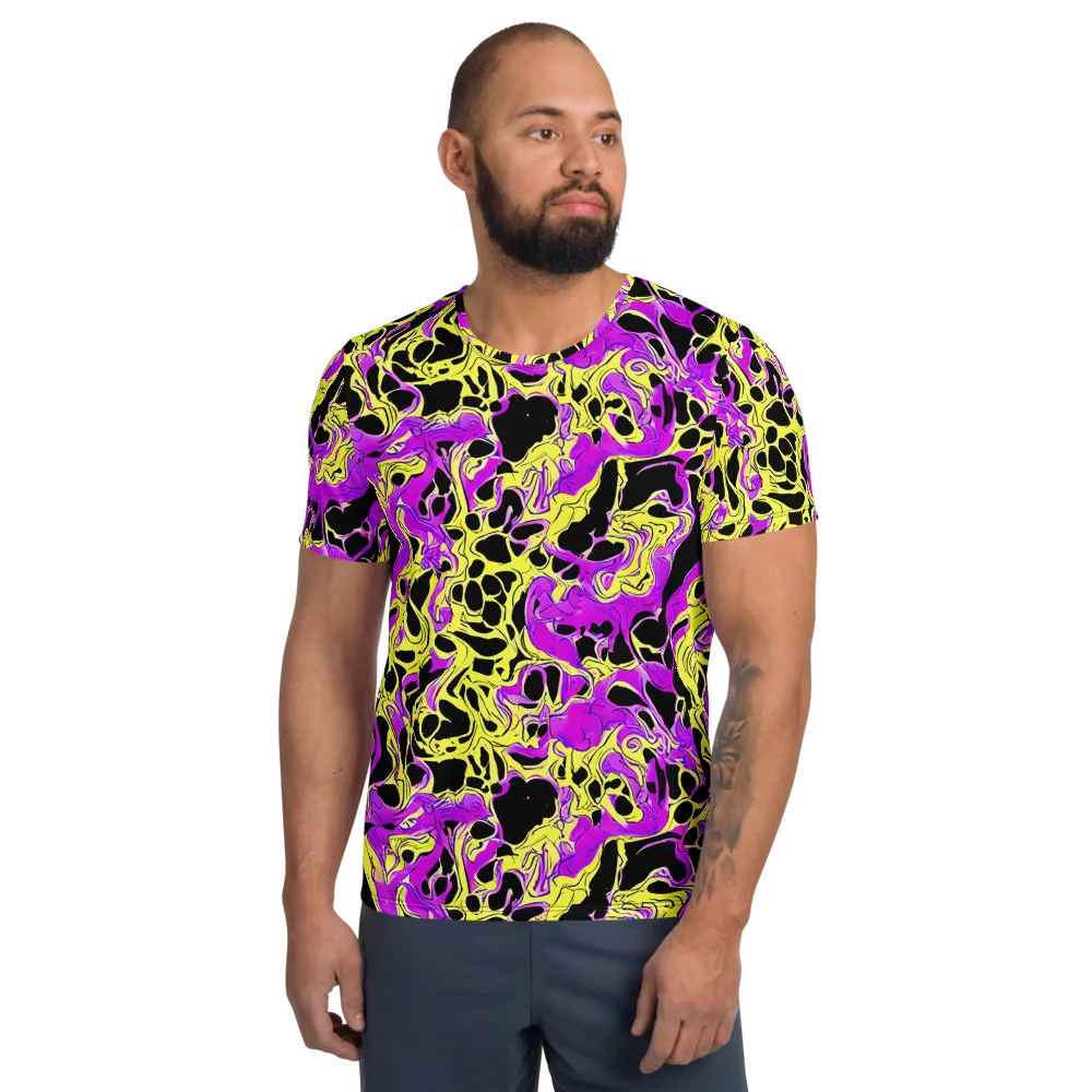 Blacklight Swirl on Men's Athletic T-Shirt — Front