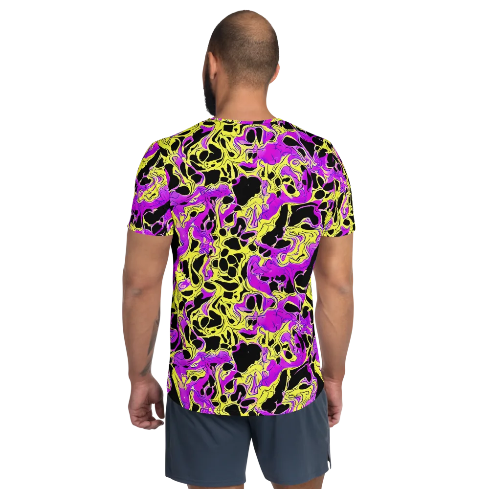 Blacklight Swirl on Men's Athletic T-Shirt — Back