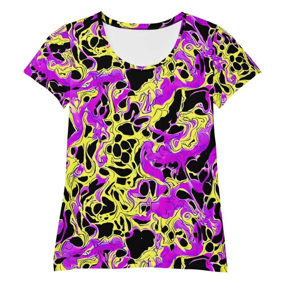 Blacklight Swirl on Women's Athletic T-Shirt — Front