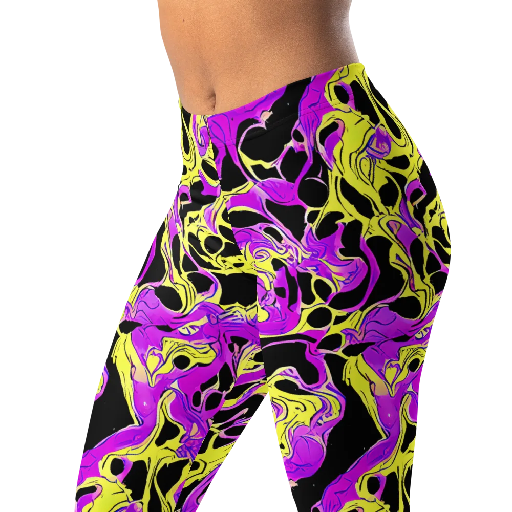Blacklight Swirl on Leggings — Left Front