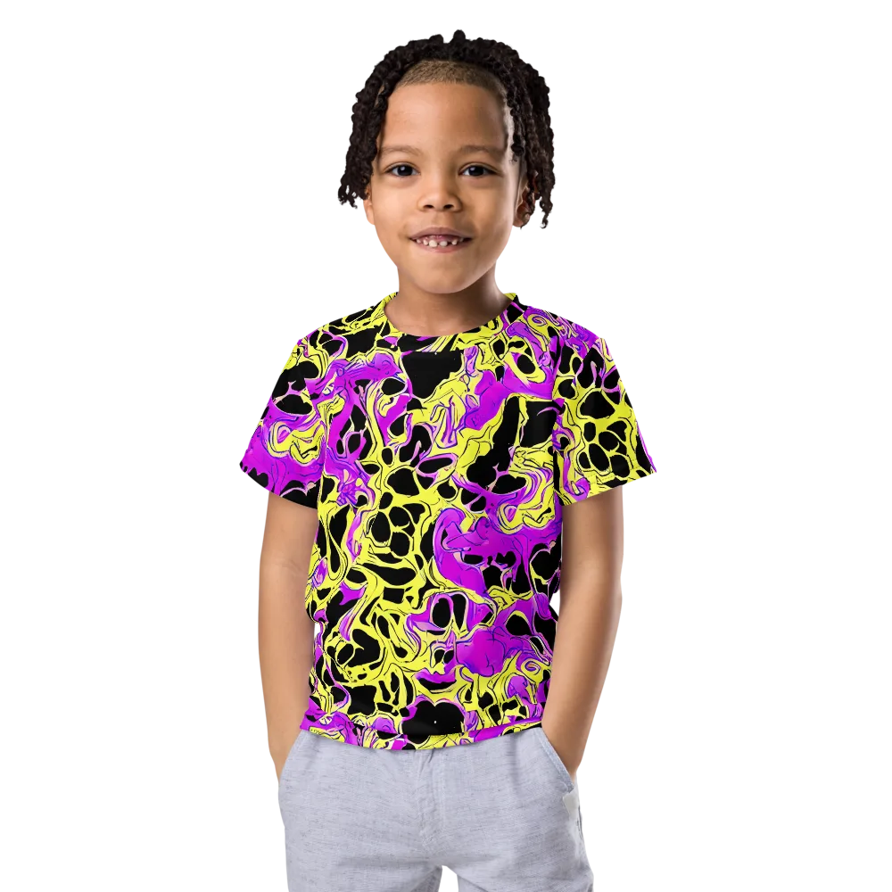 Blacklight Swirl on Kids Crew Neck T-Shirt — Front