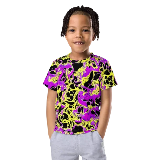 Blacklight Swirl on a Kids Crew Neck T-Shirt