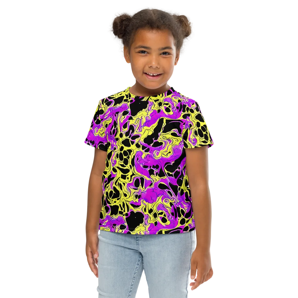 Blacklight Swirl on Kids Crew Neck T-Shirt — Front