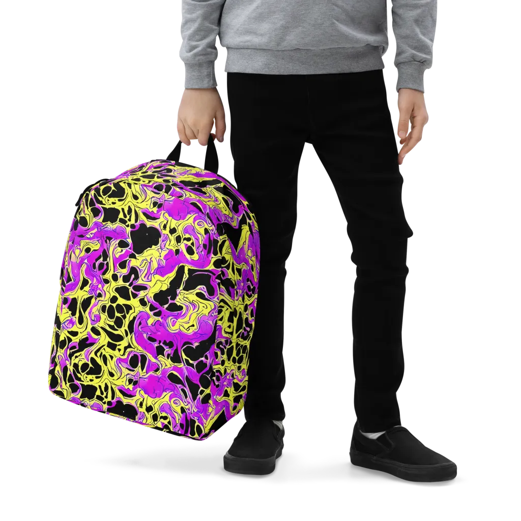 Blacklight Swirl on Minimalist Backpack — Zoomed-in