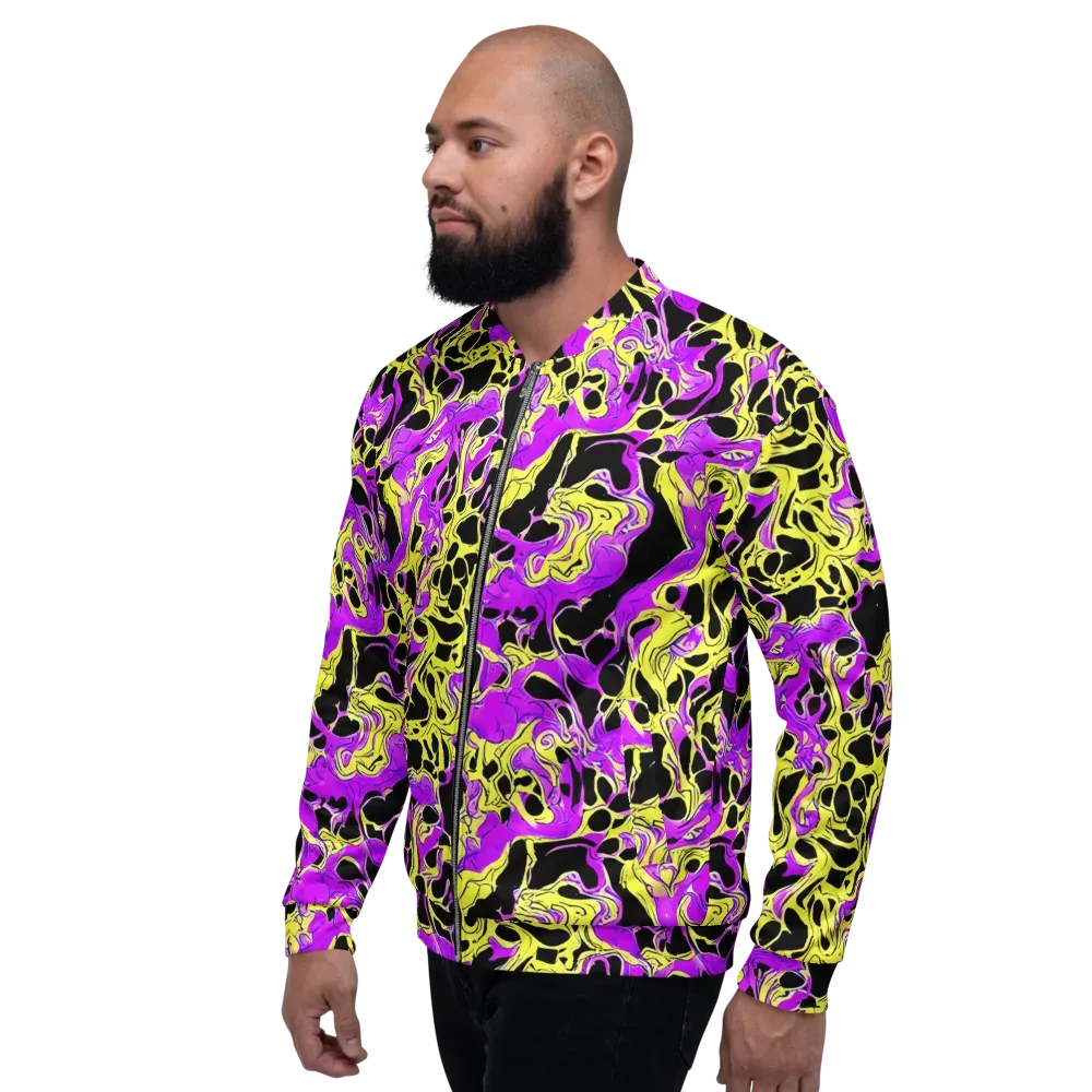 Blacklight Swirl on Bomber Jacket — Left