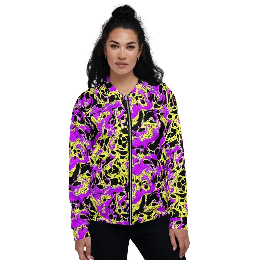 Blacklight Swirl on Bomber Jacket — Front