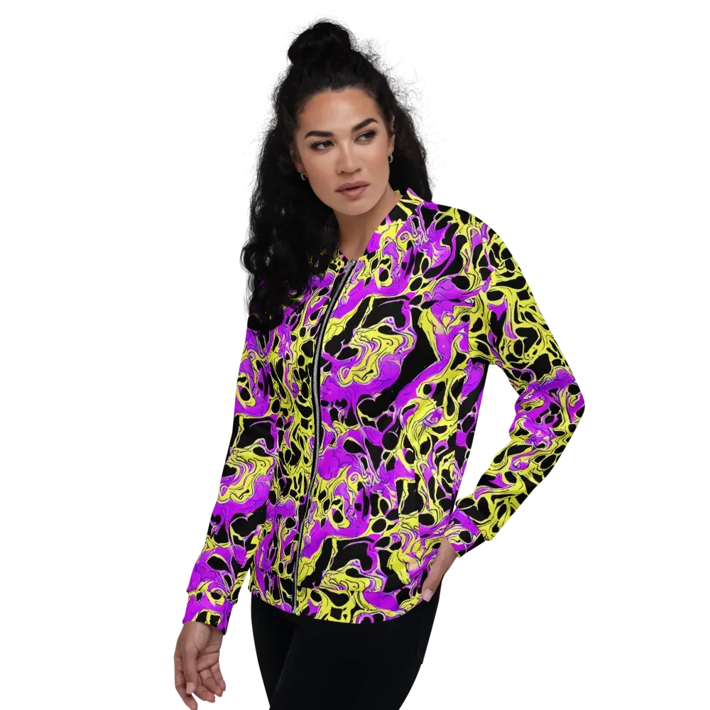 Blacklight Swirl on Bomber Jacket — Left