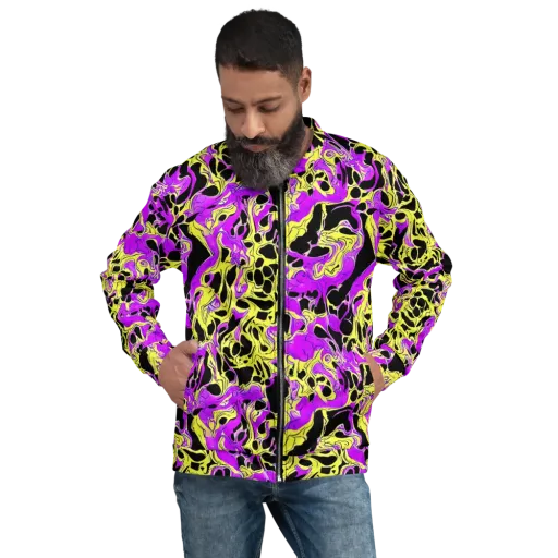 Blacklight Swirl on a Bomber Jacket