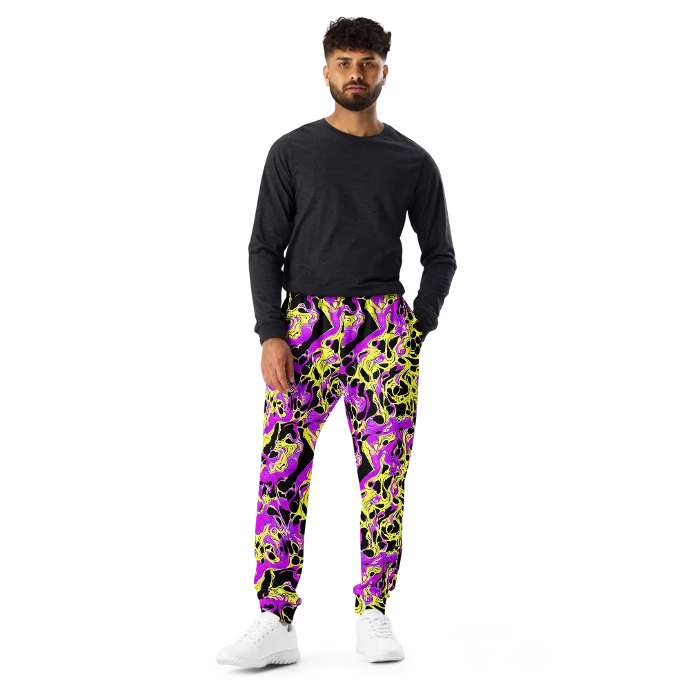 Blacklight Swirl on Men's Joggers — Front