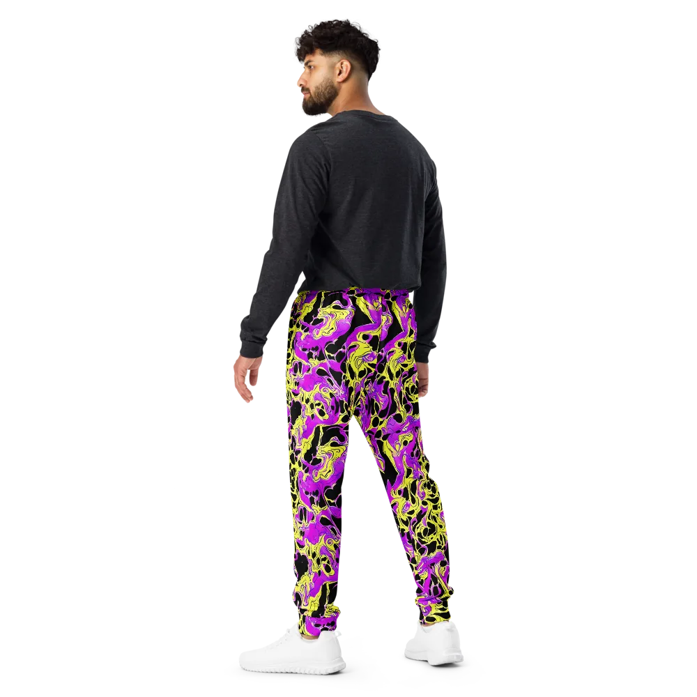 Blacklight Swirl on Men's Joggers — Back