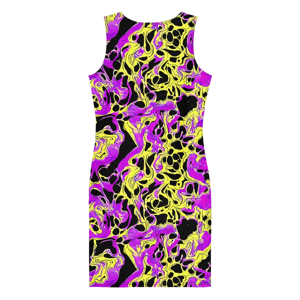 Blacklight Swirl on Bodycon Dress — Back