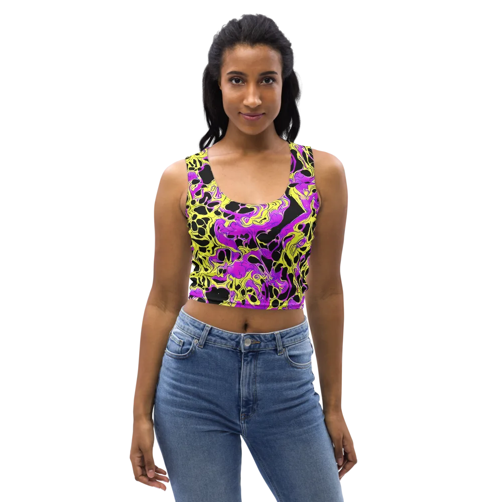 Blacklight Swirl on Crop Top — Front
