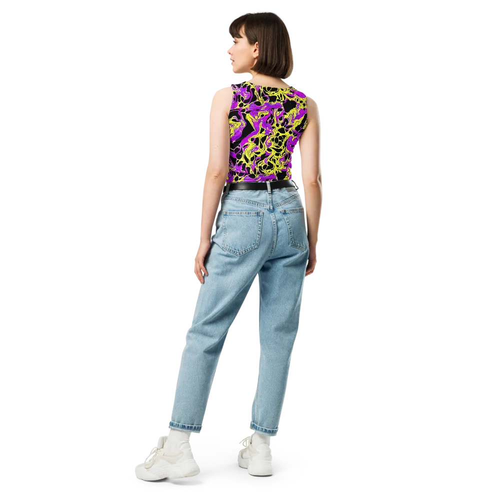 Blacklight Swirl on Crop Top — Back
