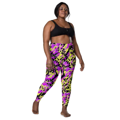 Blacklight Swirl on a Leggings with Pockets