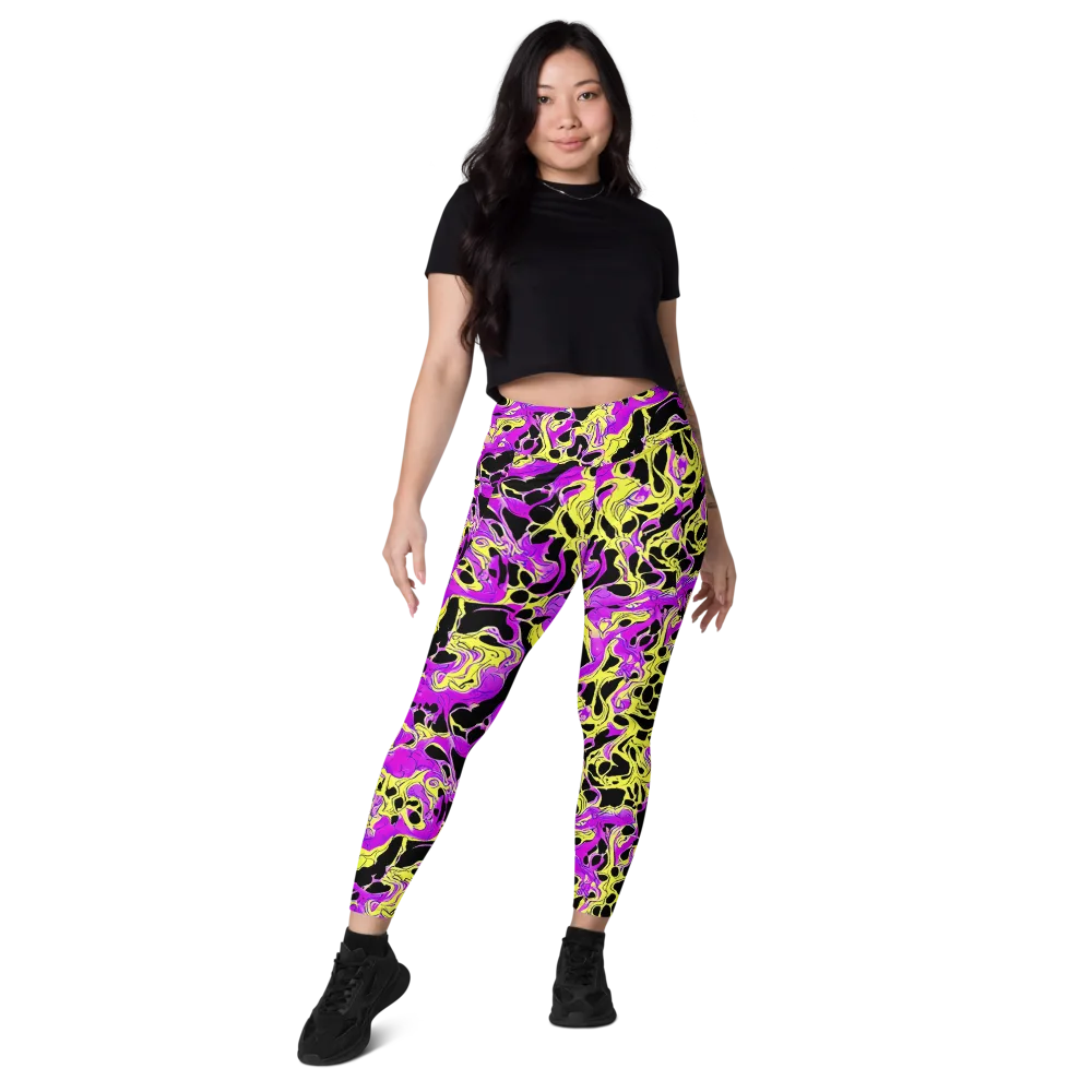 Blacklight Swirl on Leggings with Pockets — Front