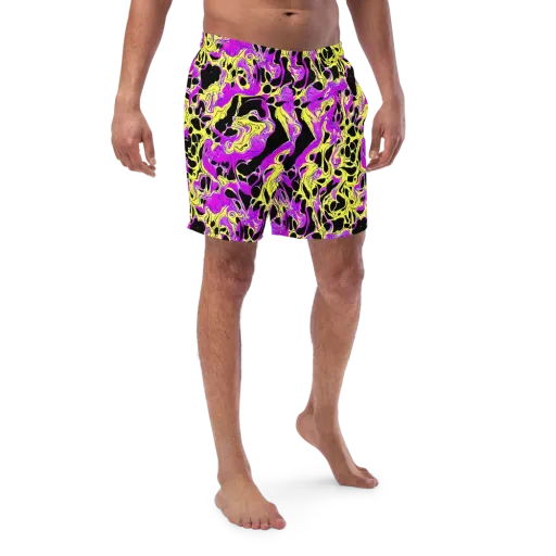 Blacklight Swirl on a Swim Trunks