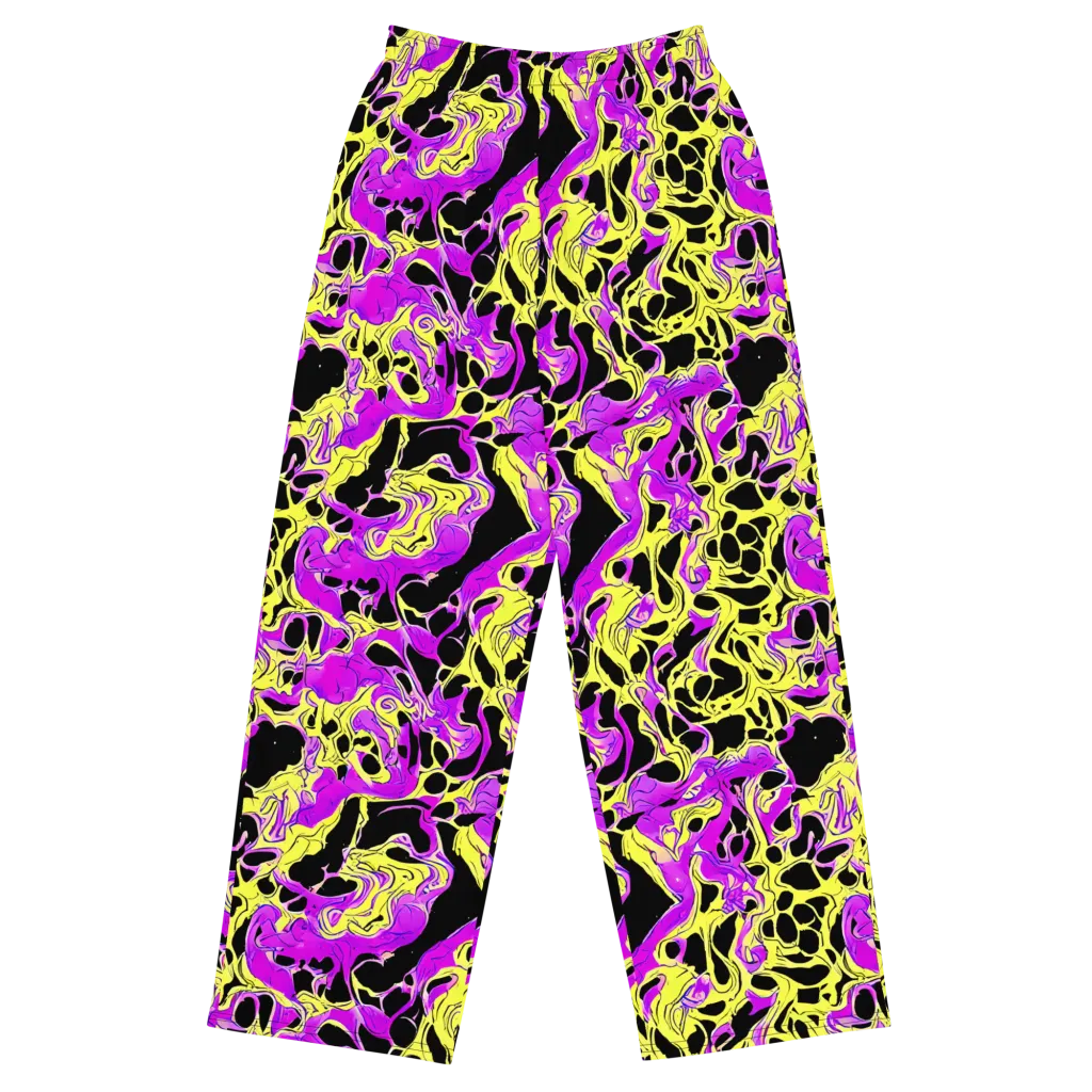 Blacklight Swirl on Wide-Leg Pants — Front