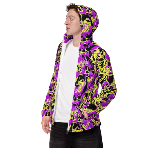 Blacklight Swirl on a Men's Windbreaker