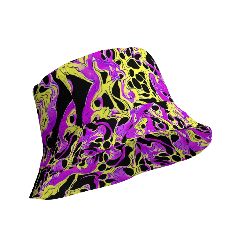 Blacklight Swirl on Reversible Bucket Hat — Product details Outside