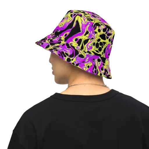 Blacklight Swirl on a Reversible Bucket Hat
