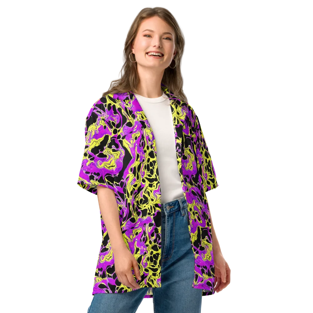 Blacklight Swirl on Button Shirt — Front