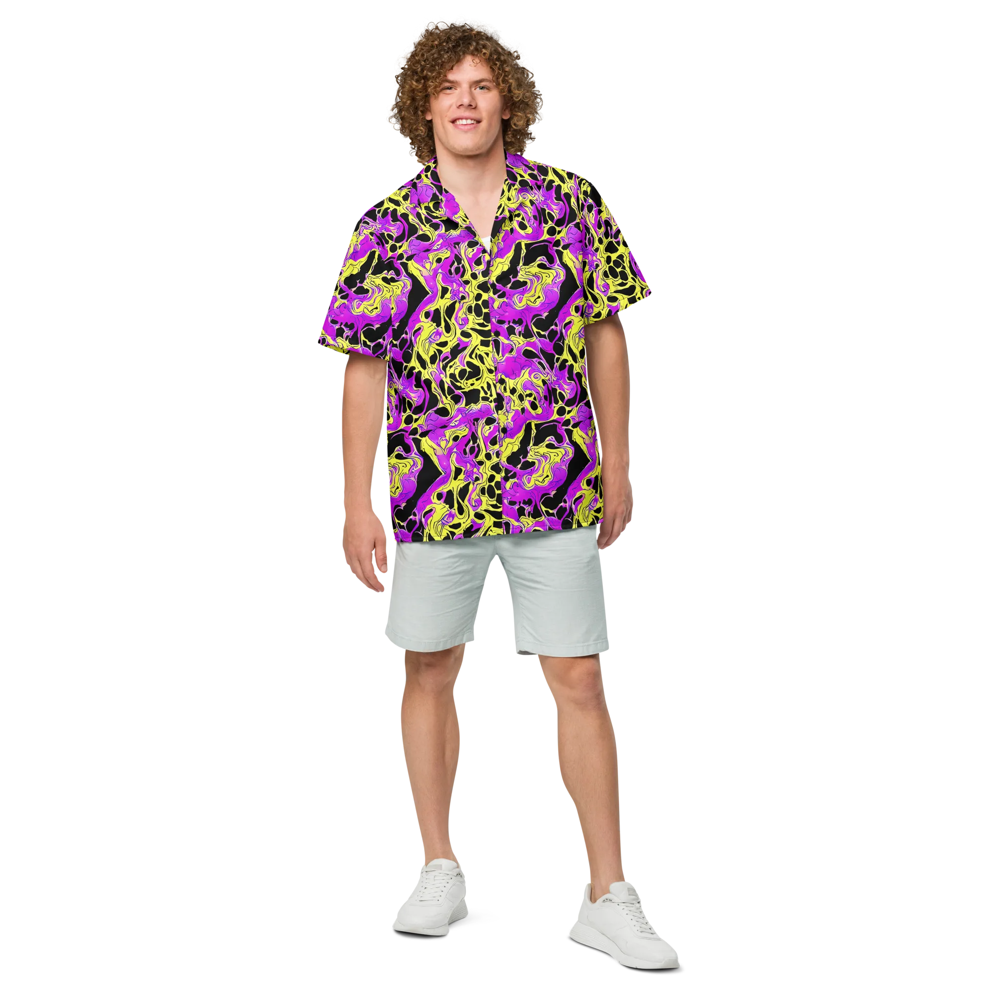 Blacklight Swirl on Button Shirt — Front