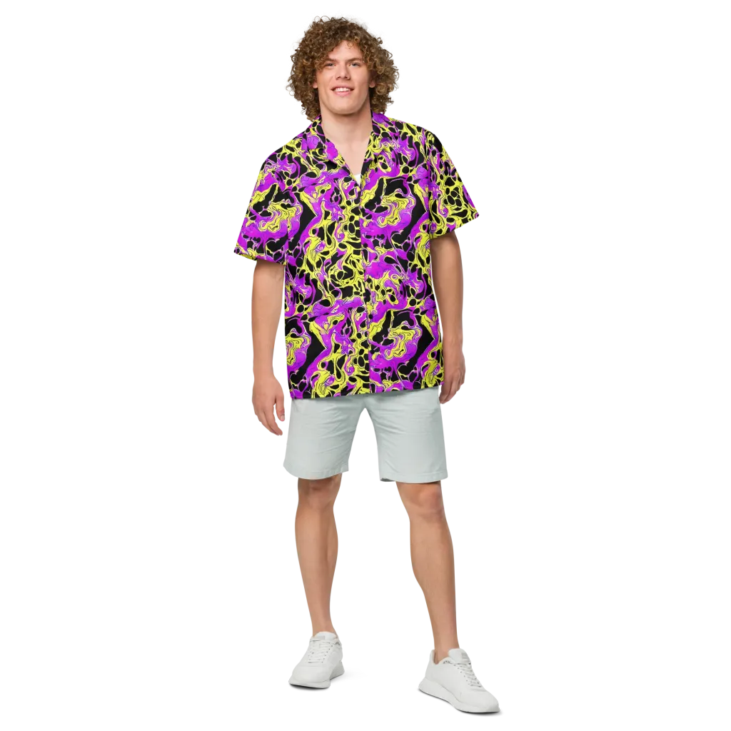 Blacklight Swirl on Button Shirt — Front