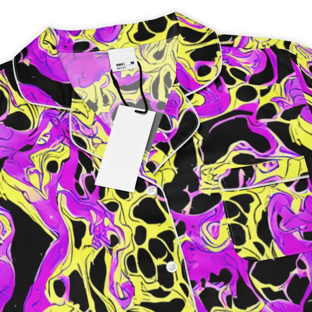Blacklight Swirl on Women's Short Sleeve Pajama Top — Product details